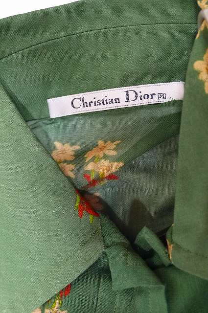 Old Dior 花柄ブラウス（緑）