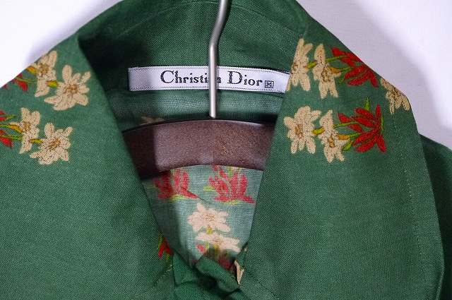 Old Dior 花柄ブラウス（緑）