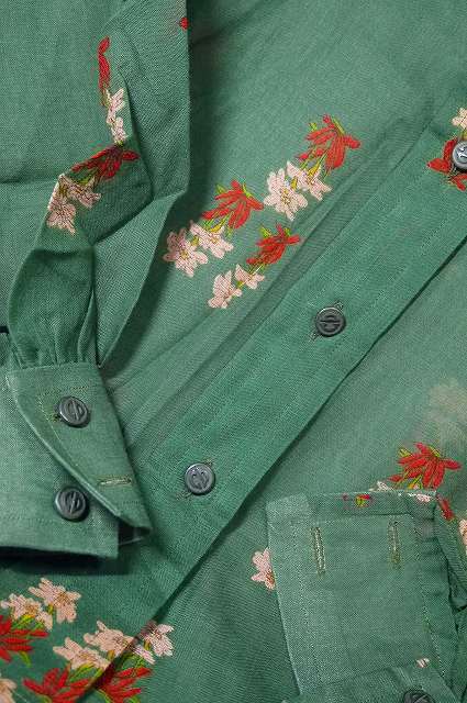 Old Dior 花柄ブラウス（緑）