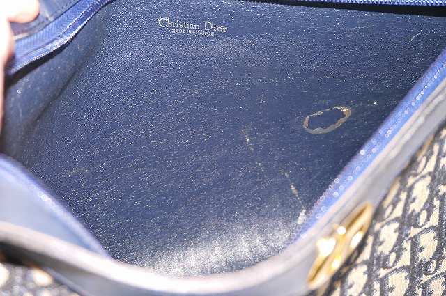 OLD Dior トロッター紺 肩掛けハンドバック