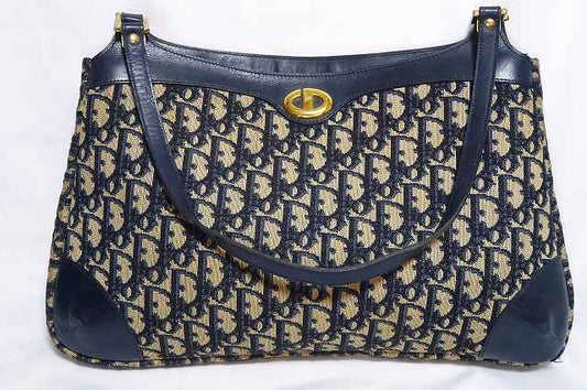 OLD Dior トロッター紺 肩掛けハンドバック