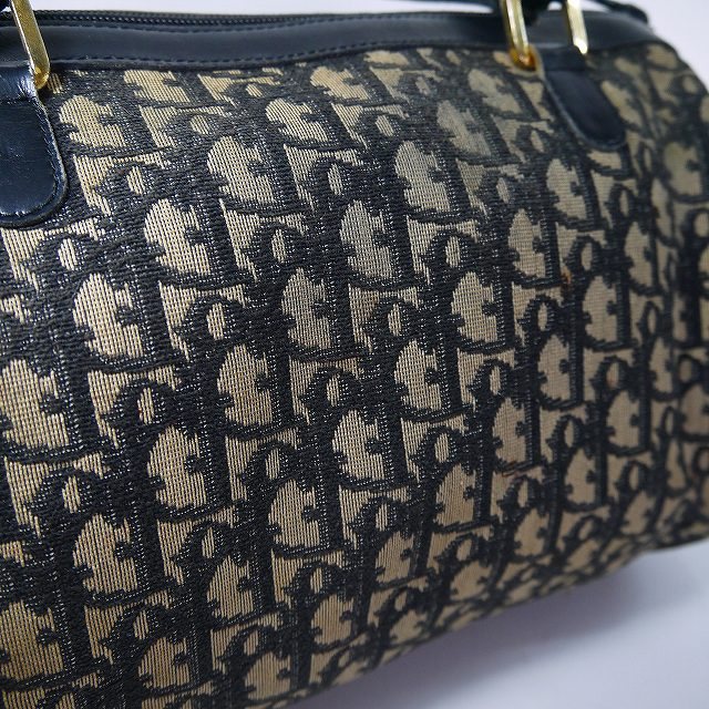 OLD Dior　トロッター柄 CDロゴボストン（青/中）