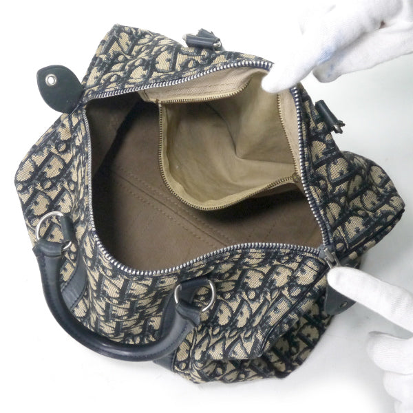 OLD Dior　トロッター柄 定番ボストン（青/中/平行ライン）