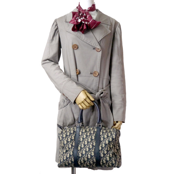 OLD Dior　トロッター柄 定番ボストン（青/中/平行ライン）