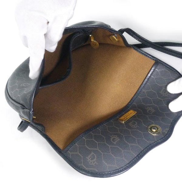 OLD Dior　ハニカム柄ミニショルダーバッグ（黒）