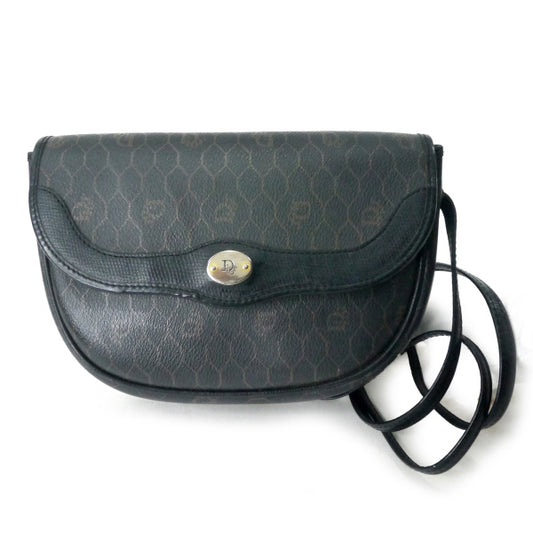 OLD Dior　ハニカム柄ミニショルダーバッグ（黒）