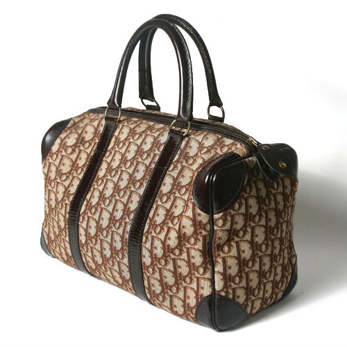 OLD Dior トロッター柄　定番ボストン（明茶）