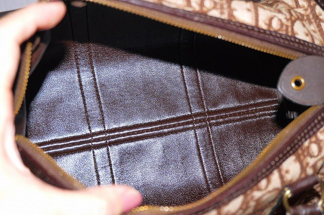 OLD Dior トロッター柄　定番ボストン（明茶）