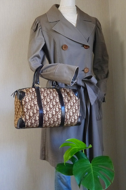 OLD Dior トロッター柄　定番ボストン（明茶）