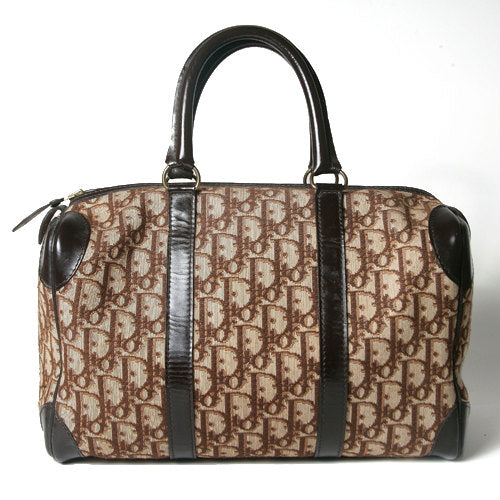 OLD Dior トロッター柄　定番ボストン（明茶）