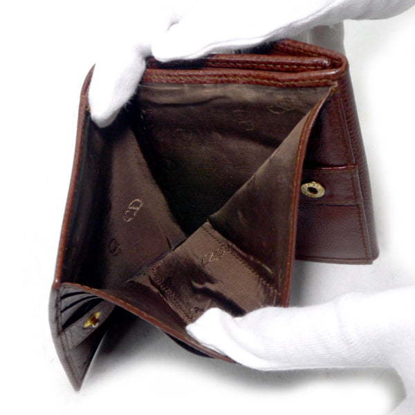 OLD Dior　２つ折れ財布　本革茶系