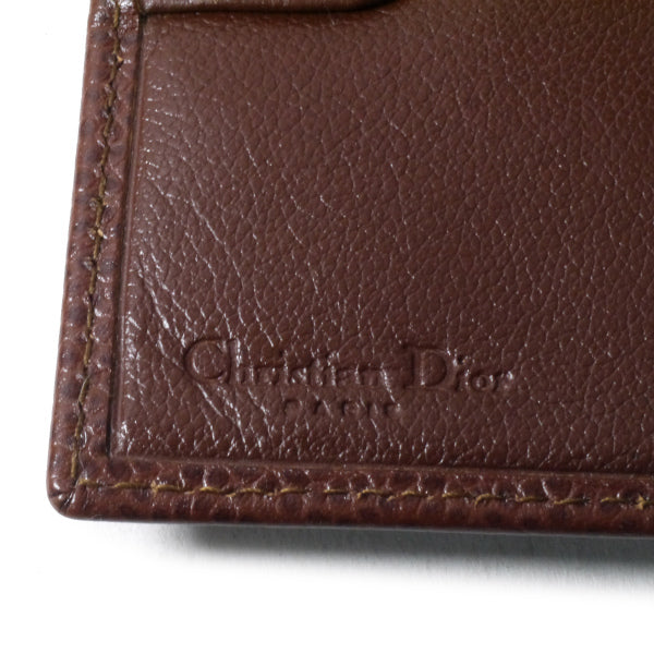 OLD Dior　２つ折れ財布　本革茶系