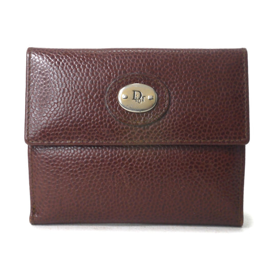 OLD Dior　２つ折れ財布　本革茶系