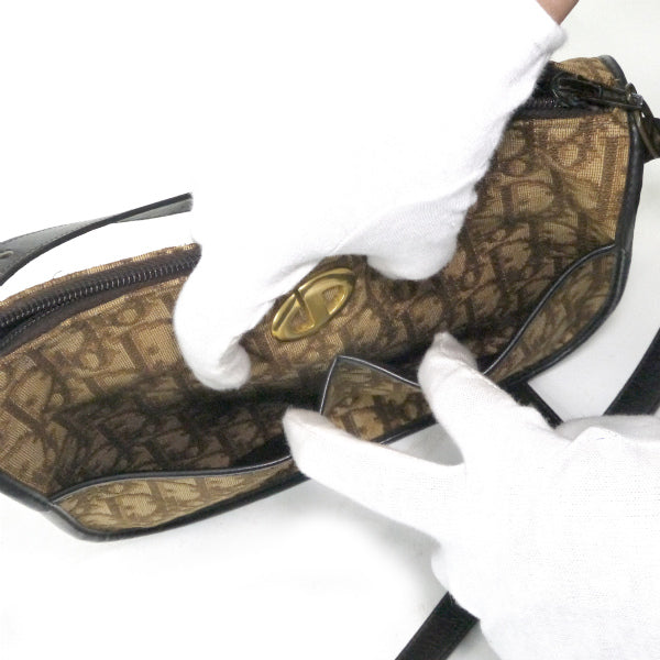 Old Dior　トロッター半円２WAYショルダー（茶）