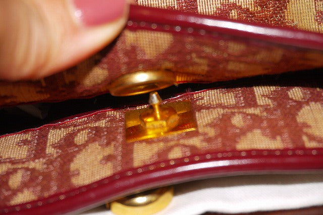 Old Dior　＜訳あり＞トロッター柄ショルダー（赤）