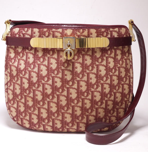Old Dior　＜訳あり＞トロッター柄ショルダー（赤）