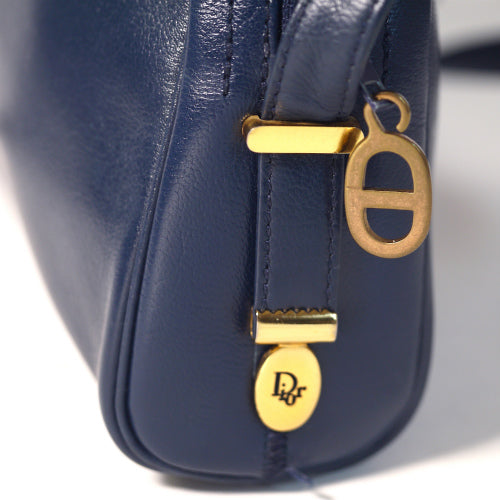 Old Dior　斜めがけ総皮ポシェット（紺）