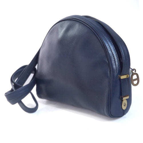 Old Dior　斜めがけ総皮ポシェット（紺）