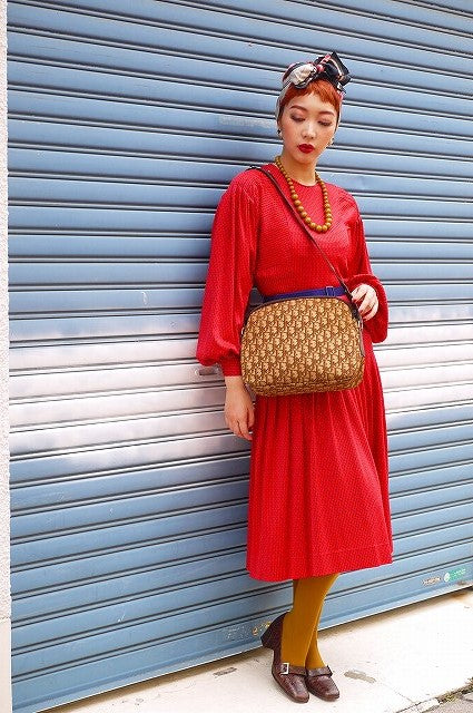 OLD Dior トロッター丸型ショルダー(茶)