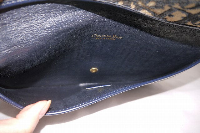 Old Dior　紺トロッター柄　クラッチバッグ