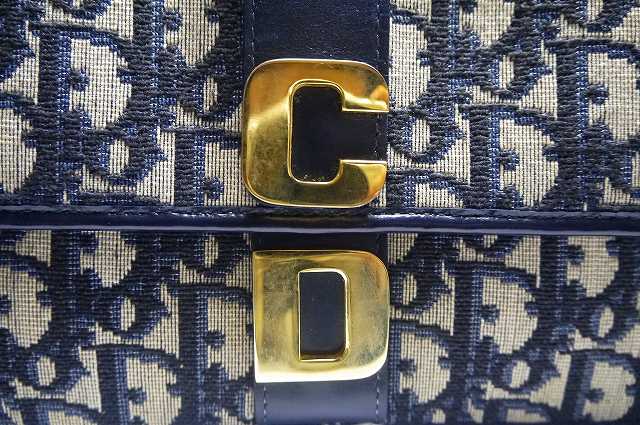 Old Dior　紺トロッター柄　クラッチバッグ