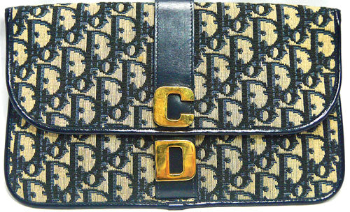 Old Dior　紺トロッター柄　クラッチバッグ