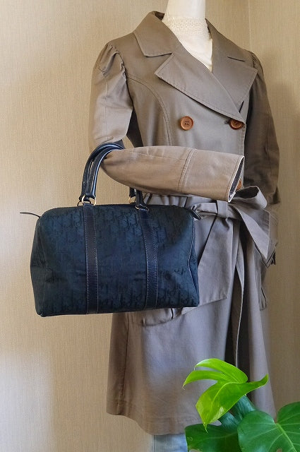 Old Dior　トロッター柄　ボストン（黒・中）