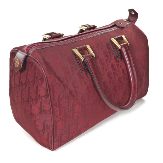 OLD Dior トロッター柄 定番ボストン（赤・中）