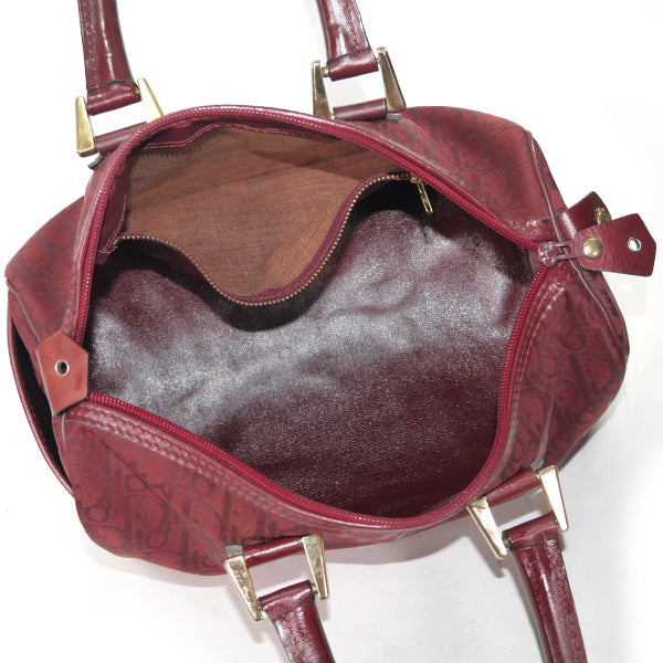 OLD Dior トロッター柄 定番ボストン（赤・中）