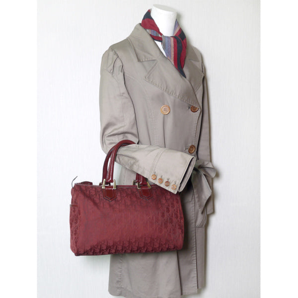 OLD Dior トロッター柄 定番ボストン（赤・中）