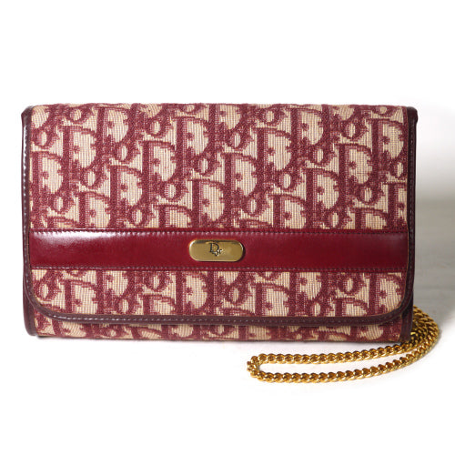OLD Dior 　赤トロッター チェーン クラッチショルダー