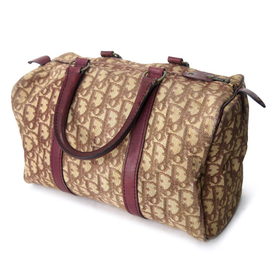 OLD Dior　トロッター柄 定番ボストン（赤/中/定番ライン）