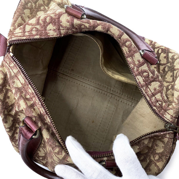 OLD Dior　トロッター柄 定番ボストン（赤/中/定番ライン）