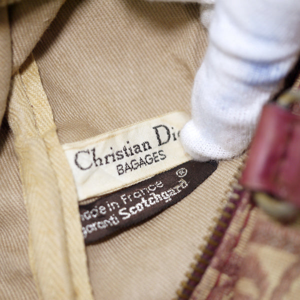 OLD Dior　トロッター柄 定番ボストン（赤/中/定番ライン）