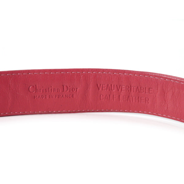 OLD Dior ロゴバックル本革ベルト（ピンク）