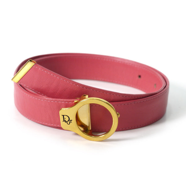 OLD Dior ロゴバックル本革ベルト（ピンク）