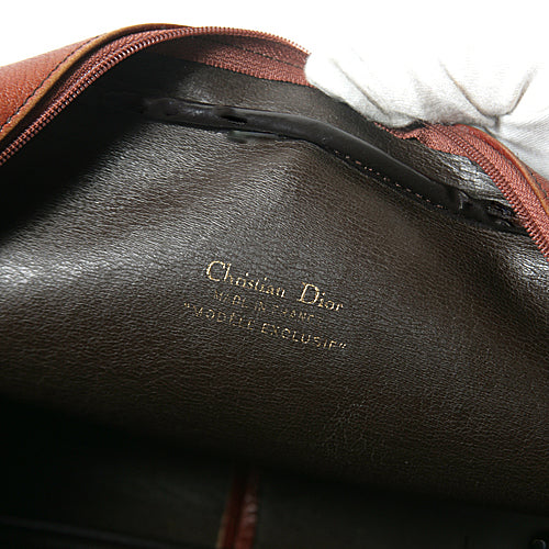 Old Dior　総革トロッター柄ショルダー（茶）