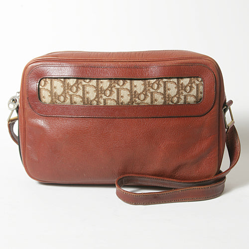 Old Dior　総革トロッター柄ショルダー（茶）