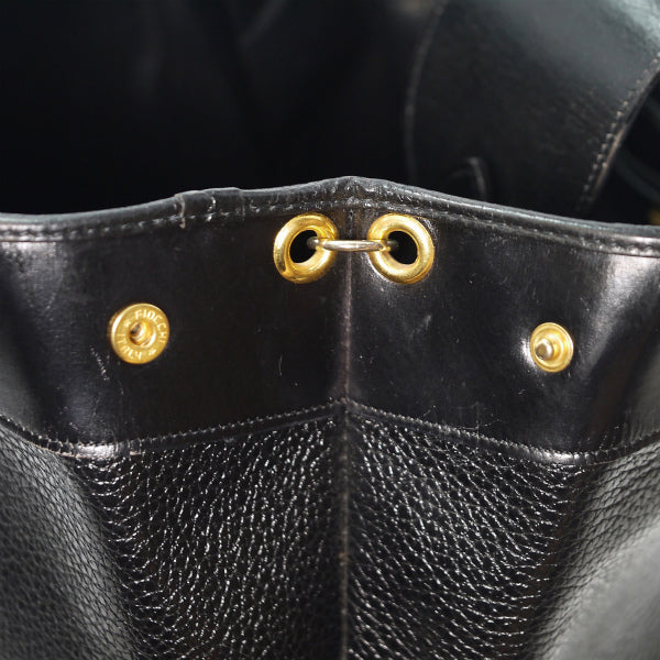 OLD Dior 大型レザー縦長トートバッグ（黒）