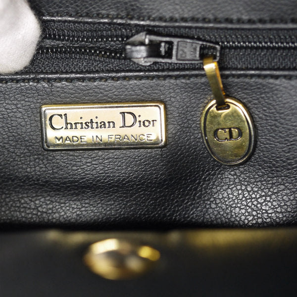 OLD Dior 大型レザー縦長トートバッグ（黒）