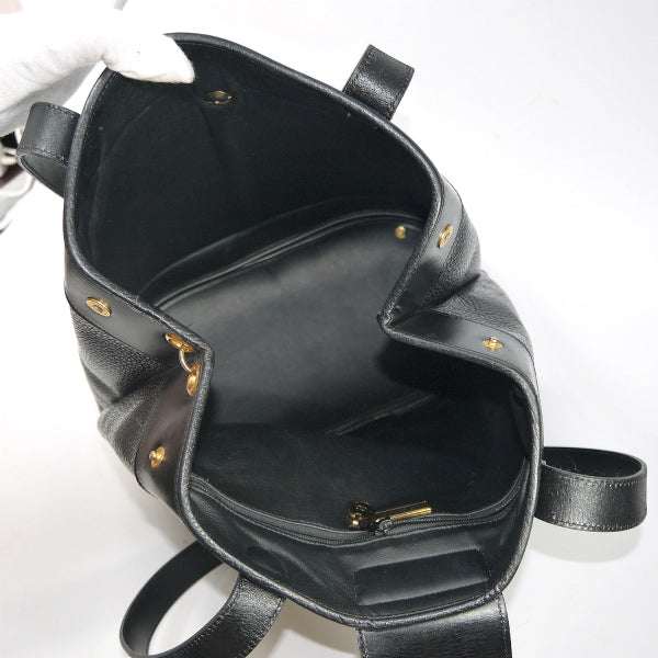 OLD Dior 大型レザー縦長トートバッグ（黒）