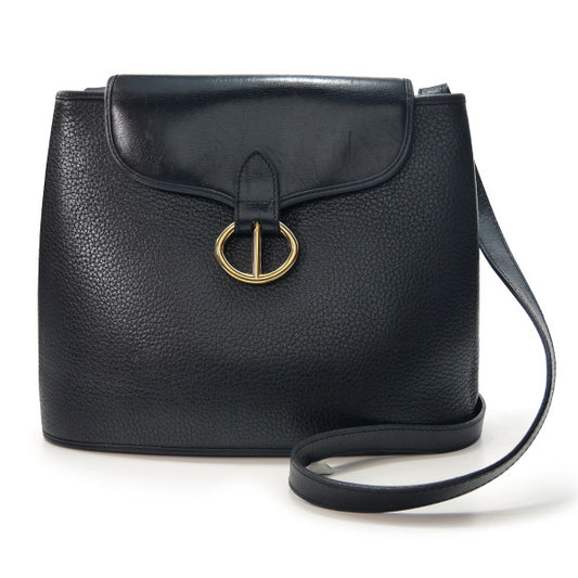 OLD Dior 型押しレザースクエアショルダー（黒）