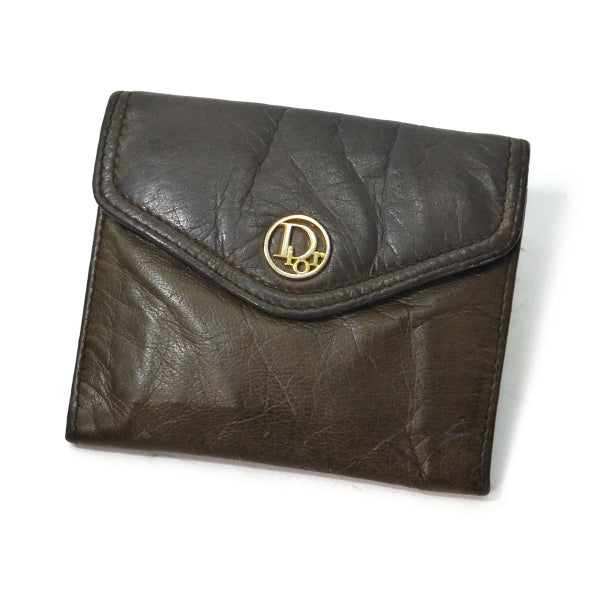 OLD Dior　ラム革コインケース（濃茶）