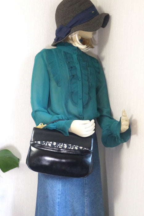 Old Dior　がま口財布付きハンドバッグ（黒）