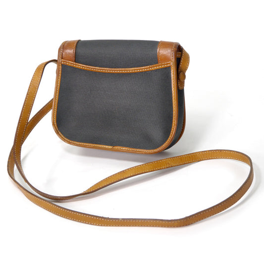 OLD Dior　異素材コンビ ミニポシェット(黒×キャメル）