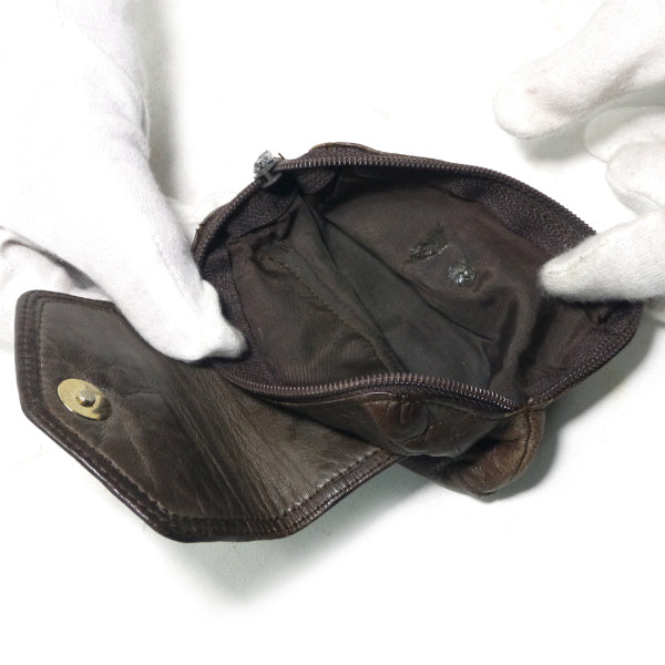 OLD Dior　ラム革マルチケース/ポーチ（濃茶）