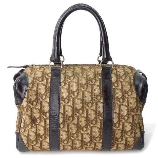 OLD Dior トロッター柄 定番ミニボストン（茶）