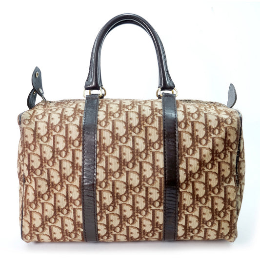 Old Dior トロッター柄 定番ボストン（茶/中）