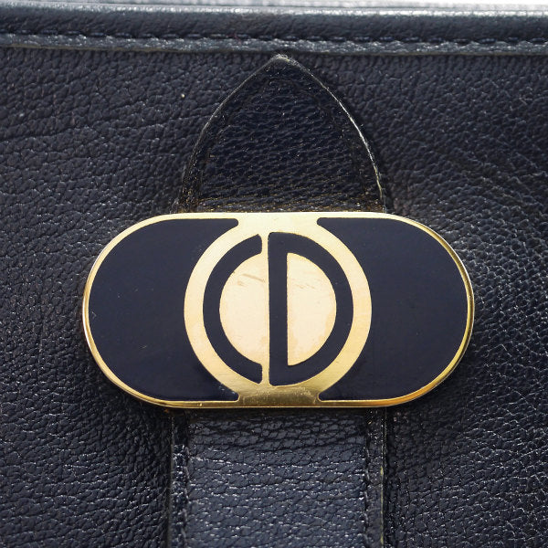 Old Dior 総革スクエア シンプルショルダー（紺）