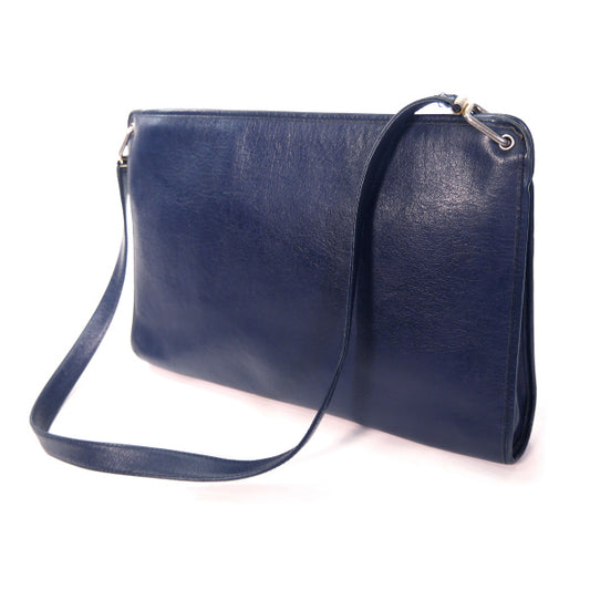 Old Dior フリンジ付き総革CDロゴショルダー（紺）